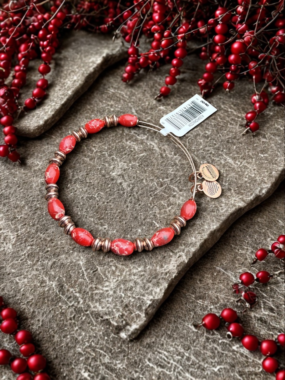 ♥️ALEX AND ANI♥️Watermelon Watercolor Beaded Bangle in Rafaelian Rose Gold/NWT